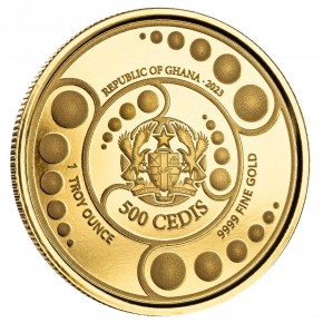 1 oz Gold Scottsdale Mint Ghana 2023 ALIEN Glow in the Dark UV Green Eyes 3te Ausgabe  / in Box & COA / max. 100 Mintage / Auflage