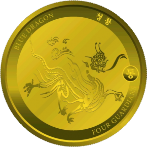 1 oz Gold Blue Dragon 2018 Scottsdale Mint für Hyperiongold Nominal 3000 CFA und 20mBitcoin im Original-Blister - max. 100 Auflage