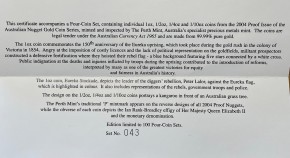 1 oz Proof Australian Nugget Prospector Eureka 2004 - max 100 Sets ( entnommen aus einem 4er Coin Set )