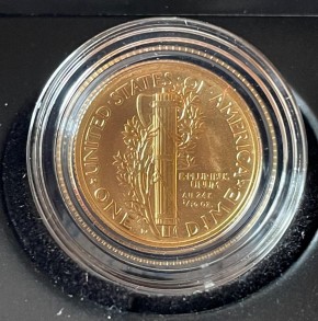 1/10 oz Gold USA 2016 Mercury Dime Centennial Gold Coin inkl. BOX / COA