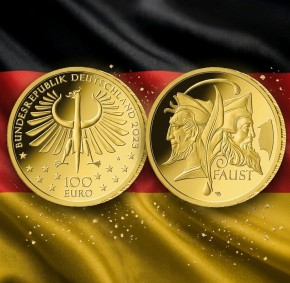 100 Euro Gold Deutschland 2023 Faust inkl. Box / COA ( Serie Meisterwerke der Deutschen Literatur )