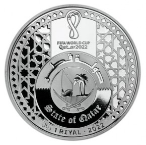 100 X 1 oz Silber 1 Riyal Qatar Central Bank Fifa World Trophy - max Mintage 100.000 ( diff.besteuert nach §25a UStG )
