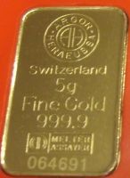 5 Gramm Gold Barren LBMA zertifiziert