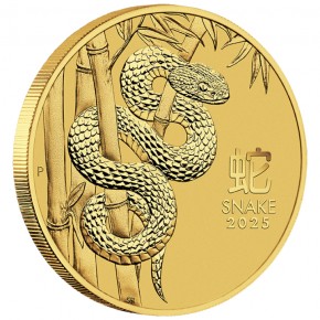 1/10 oz Gold Perth Mint " Lunar III Schlange / Snake 2025 " in Kapsel