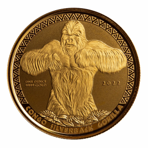 1 oz Gold Congo / Kongo 2022 " Gorilla " Scottsdale Mint / in Kapsel / Box - max. 100 Stk