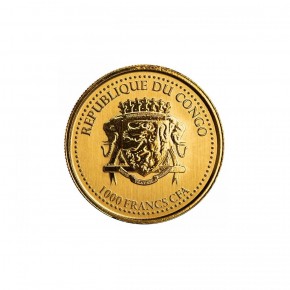 1/10 oz Gold Congo / Kongo 2022 " Gorilla " Scottsdale Mint / in Kapsel