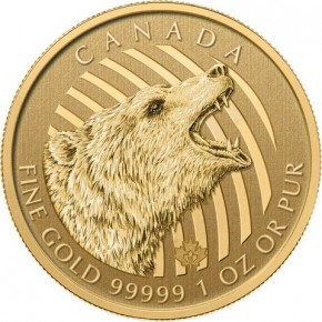 1 oz Gold 99999 Canada Call of the Wild Roaring Grizzly in Blister / inkl. Sicherheitsmerkmal