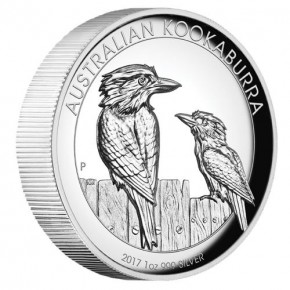 1 oz Silber Kookaburra High Relief 2017 Perth Mint : COA NUMMER: 11 - max. 5000 Stück ( diff.besteuert nach §25a UStG )