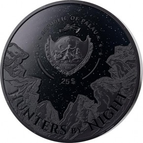 500 Gramm Black Ultra High Relief Silber Hunters by Night Owl  inkl. Box( diff.besteuert nach §25a UStG )