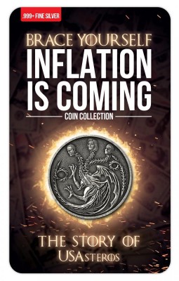 1 oz Silber Antique Finish Inflation is coming in Blister " Rearden Metals / Patroit Coins " - max 5.000 Stk ( inkl. gültiger gesetzl. Mwst )