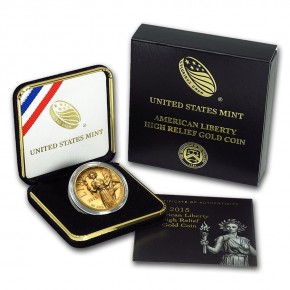 1 oz Gold USA High Relief Lady Liberty 2015 inkl. Box / COA
