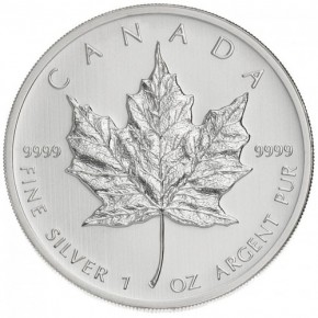 1 oz Silber Canada Maple Leaf ggf. altersbedingt angelaufen / weniger schön( diff.besteuert nach §25a UStG )