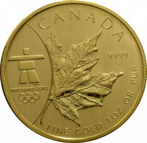 1 oz Gold Canada 2008 Maple Leaf in Folie " Olympia - erste von drei Sonderausgaben " ( mit Queen Effigy  )