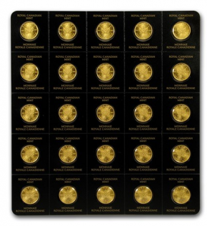 25 X 1 Gramm Gold Maple Leaf ( Maplegram )  im Blister - div Jahrgang