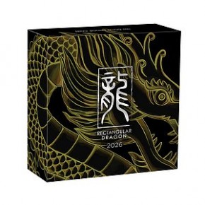 1 oz Gold PROOF Perth Mint Dragon Rectangular 2026 in Kapsel und inkl. Box und COA - max. 188