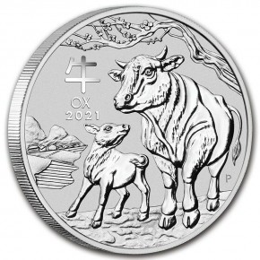 2 oz Silber Lunar III Ochse 2021 in Kapsel Perth Mint  ( diff.besteuert nach §25a UStG )