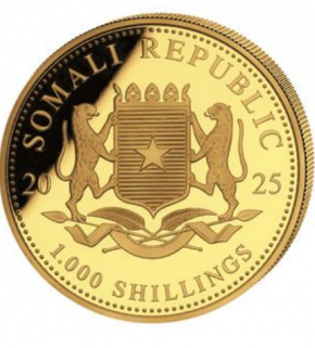 1 oz Gold Somalia Elefant " ANA Oklahoma 2025 " inkl. COA / BOX- max. Auflage 100