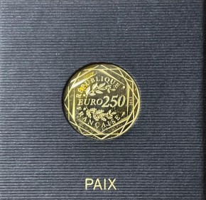 3.89 Gramm Gold " Paix " - Nominalwert 250 Euro Frankreich im Blister