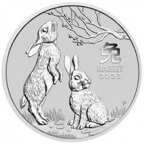 2 oz Silber Perth Mint Lunar III Hase / Rabbit 2023 ( diff.best. nach §25a UStG )