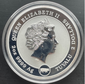 2 oz Silber Piedfort Perth Mint Bald Eagle mit Queen Effigy und Pig Privy ( diff.besteuert nach §25a UStG )