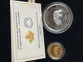 Proof Set : 1/4 oz Gold Canada Polarbär & 1.5 oz Polarbär im Set inkl. Box / COA ( Royal Canadian Mint ) - 2013