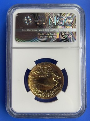 1 oz Gold MS70 NGC USA Ultra High Relief Double Eagle 2009 im Slab - Zertinummer ...- 001