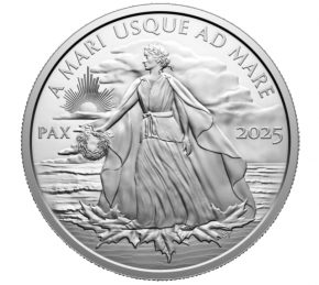 5 oz Silber Proof Royal Canadian Mint Canada 2025 PEACE DOLLAR  in Original-Kapsel / Box und COA aktuell mit Charles Effigy - max. 2.000 Stk
