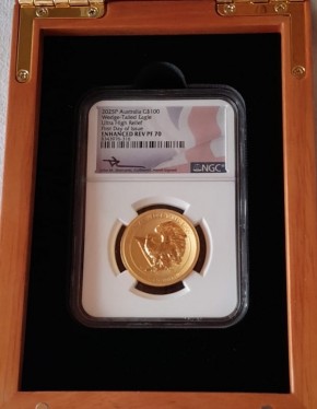 1 oz Gold PF70 Perth Mint im Slab FDI Ultra High Relief Perth Mint " Wedge Tailed Eagle 2025 " - max. 500 Stk gesamt