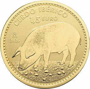 1 oz Gold Spanien 2026 Cerdo Iberico / Iberisches Schwein Reverse Proof