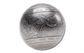 1 Kilogramm Silber 30th Anniversary Dragon and Phoenix Sphere Ball - 999 Silber ( inkl. gesetzl. Mwst )