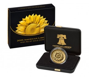 1 oz Gold USA High Relief Liberty 2025 " Sunflower " inkl. Box / COA