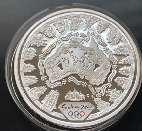1 oz Silber Proof Sydney 2000 - 4 verschiedene Motive - Alle Münzen am Rand mit der Inschrift anlässlich Olympiade ( 19% Mwst )