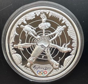 4 X 1 oz Silber Proof Sydney 2000 - 4 verschiedene Motive - Alle Münzen am Rand mit der Inschrift anlässlich Olympiade ( 19% Mwst )