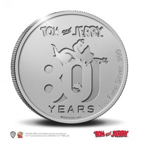 1 oz Silber 80th Anniversary Tom & Jerry Flip-Coin in Kapsel off. lizensiert Warner Bros.