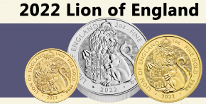 1/4 oz Gold Royal Mint / United Kingdom " Royal Tudor Beast Lion of England "