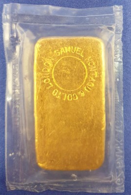100 Gramm Gold Barren Rothschild ( gegossen ) - Montagu Gegenstempel - eingeschweisst in Folie der WGZ Bank