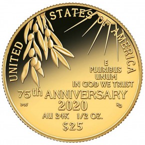 1/2 oz Gold US Mint 2020 75TH Anniversary of World War II / max. 7.500 Stk inkl. Box
