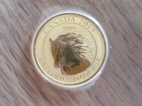 1/4 oz Gold Canada Reverse Proof Wildhorse ( Royal Canadian Mint )