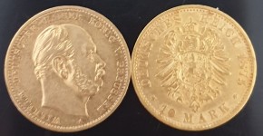 20 Mark Kaiserreich Preußen Wilhelm I /  Wilhelm II ( gem. Jahrgänge ) - 7,16 Gramm Gold fein
