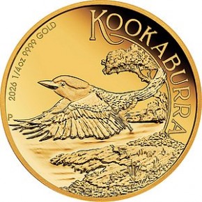1/4 oz Gold Perth Mint Kookaburra 2026 Proof inkl. Box / COA und Umkartonage  ( max 500 Stk )