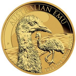 1 oz Gold Perth Mint " Emu 2022 " in Kapsel
