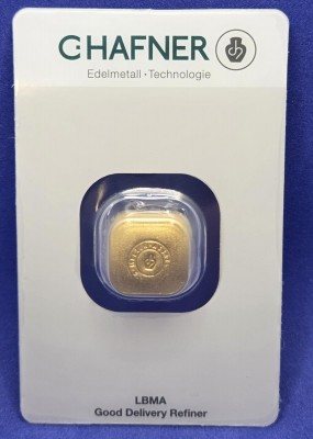 1 oz Goldbarren Quadratguss im Blister - LBMA zertifiziert ( Hafner )