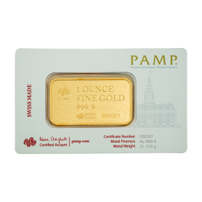 1 oz Goldbarren Pamp Suisse - Liberty at 250 "  - im  US Blister - anlässlich 250 Jahre Unabhängigkeit