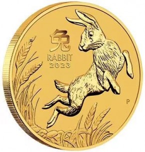 1/4 oz Gold Perth Mint " Lunar Hase III 2023 " in Kapsel