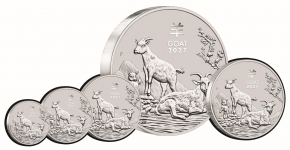 1 Kilogramm / 1000 Gramm Silber Perth Mint 2027 Ziege / Goat in Kapsel mit Charles III Effigy
